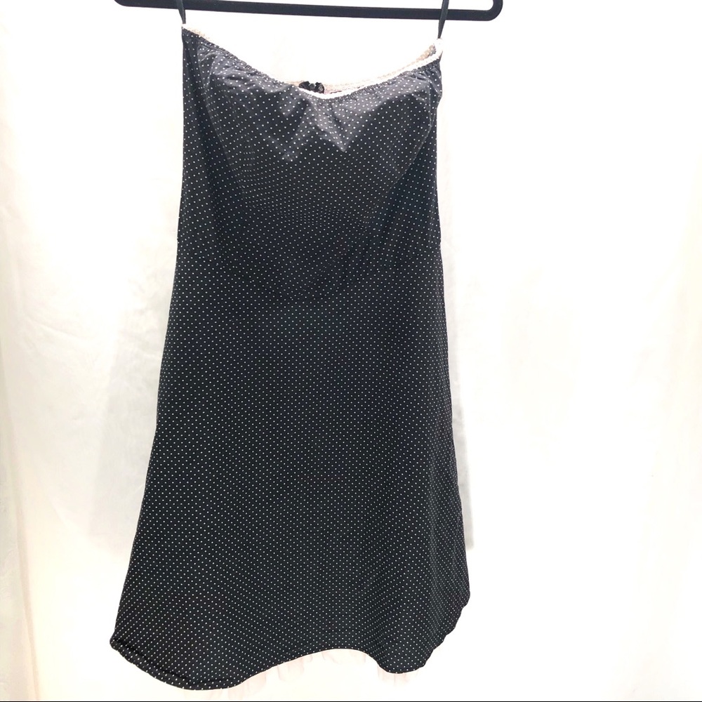 Ruby Rox black/white polka dot strapless dress